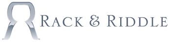 Rack & Riddle's Logo Graphic which is also the HOME button