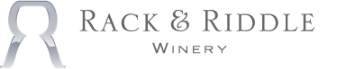 Horizontal Rack & Riddle Winery logo on transparent background