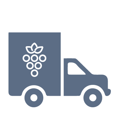 Delivery Schedules for Harvested Grapes Visual icon of a deliver truck