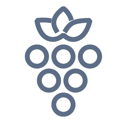 Harvest Details Visual icon depicting a cluster of grapes.