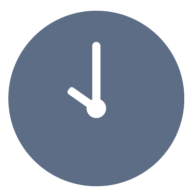 Visual icon of a clock to depict office hours