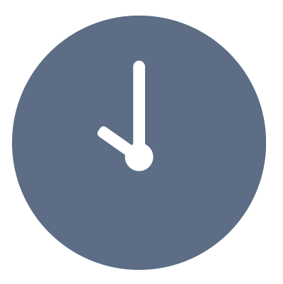 Harvest Office Hours Visual icon of a clock to depict office hours