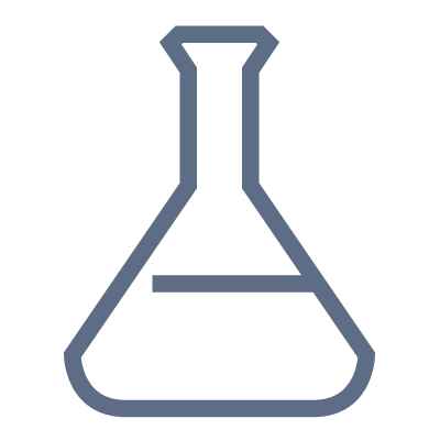 Visual icon of a laboratory beaker to depict wine lab services.
