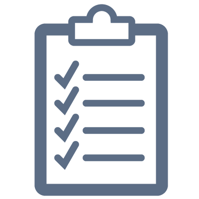 Protocols and Paperwork Needed. Visual icon depicting paperwork and protocols.