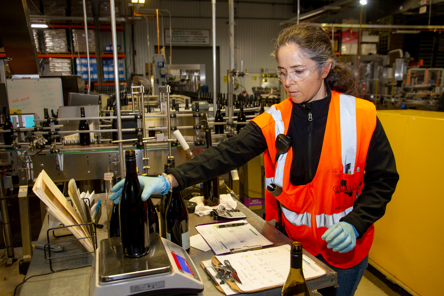 Veronica working on the line at Rack and Riddle